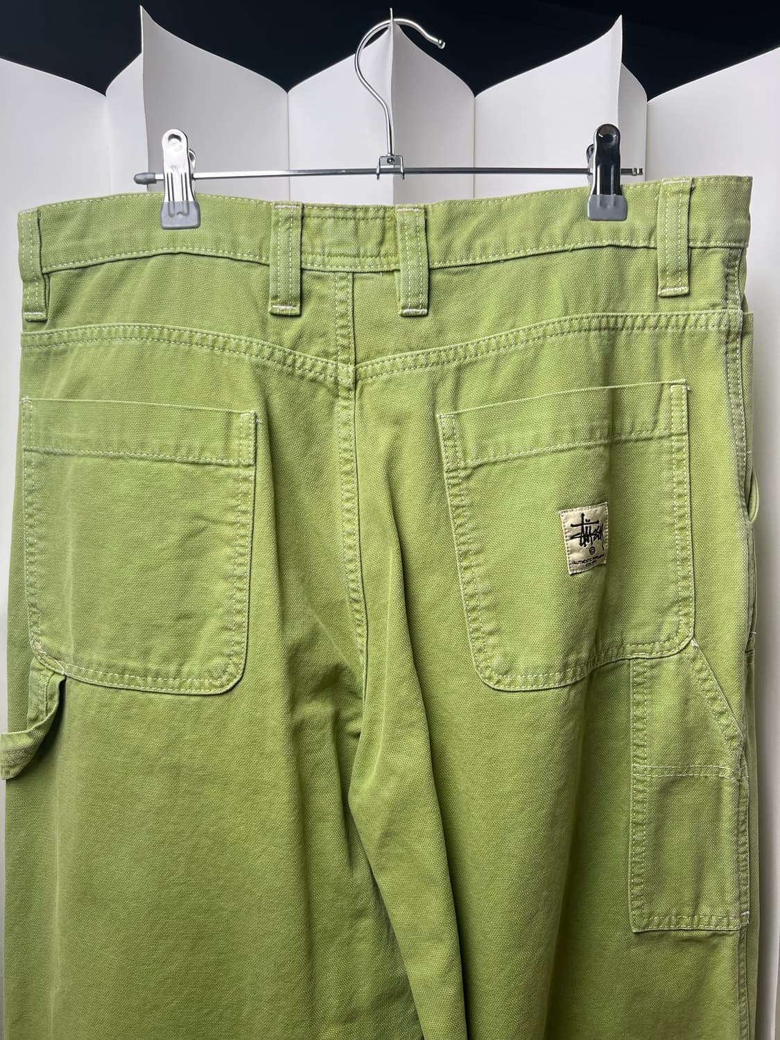 스투시 워시드 캔버스 워크 팬츠 라임. 새상품 32사이즈 상품이미지9