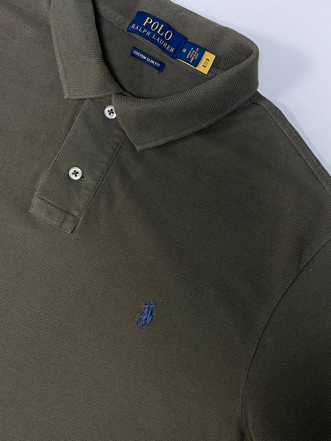 [M] 폴로 랄프로렌 코튼 PK 카라 반팔 티셔츠 커스텀 슬림핏 QR인증 상품이미지4