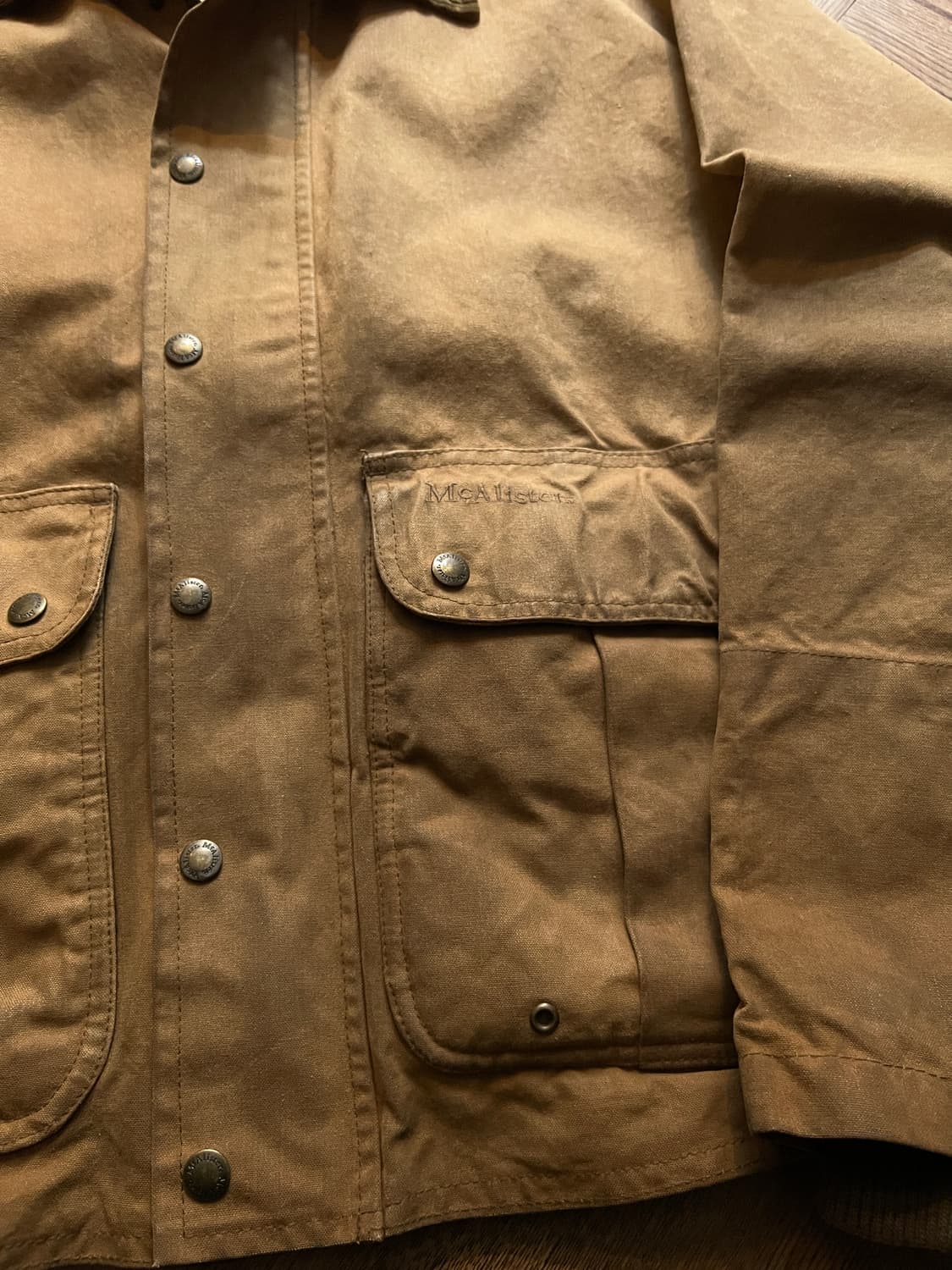[M]90's USA 빈티지 브라운 왁스드 숏 헌팅 자켓 상품이미지3