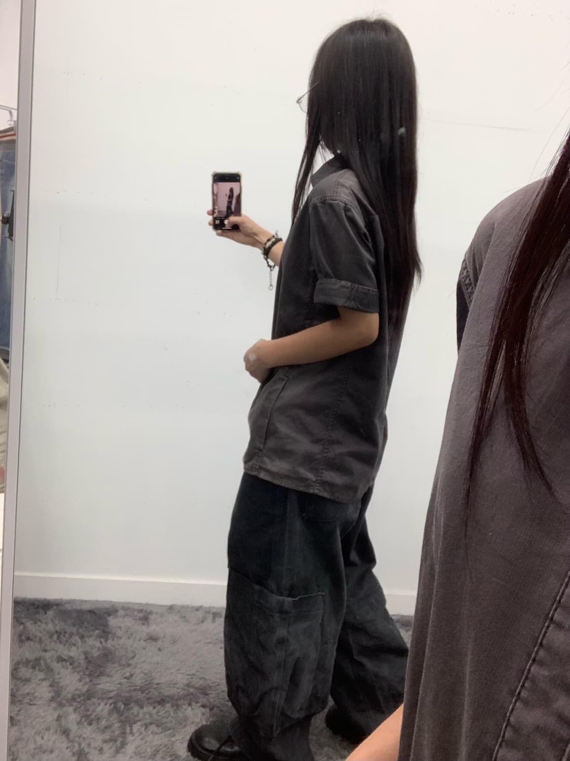 와이드 워싱 디테일 카고 팬츠 상품이미지5