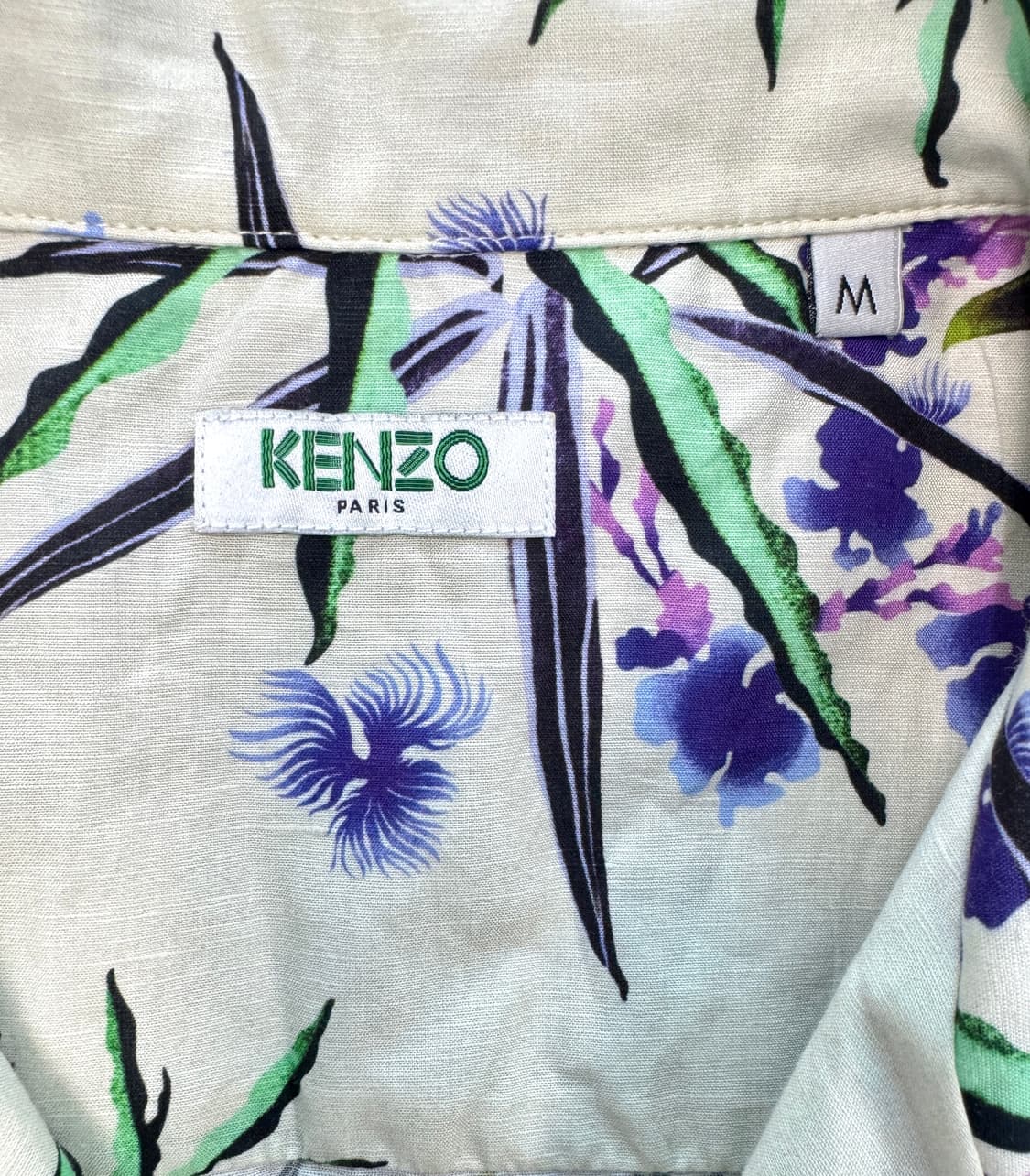 KENZO 겐조 코튼, 린넨혼방 알로하 오픈카라 반팔 셔츠 M 상품이미지5