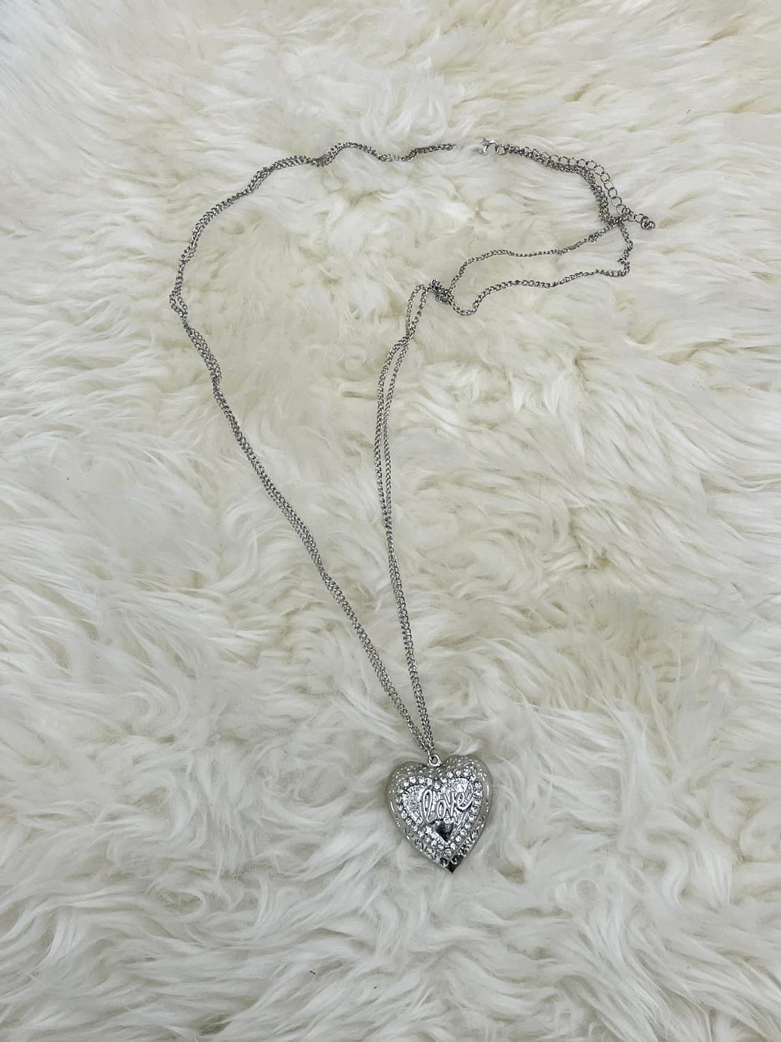 love 큐빅 하트 체인 롱 네크리스 상품이미지4