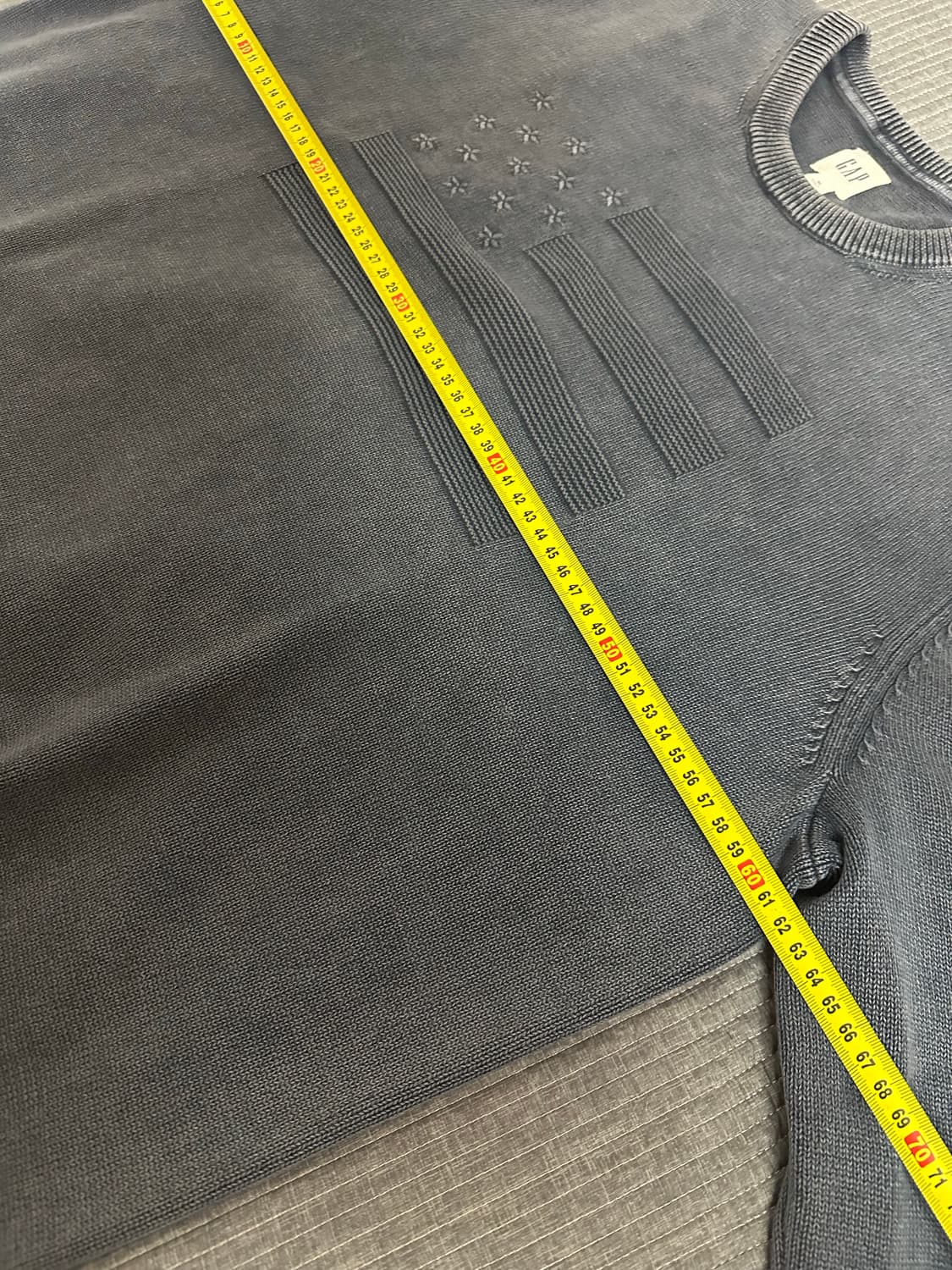 (XL) GAP 갭 성조기 니트 워시드 블루 상품이미지5