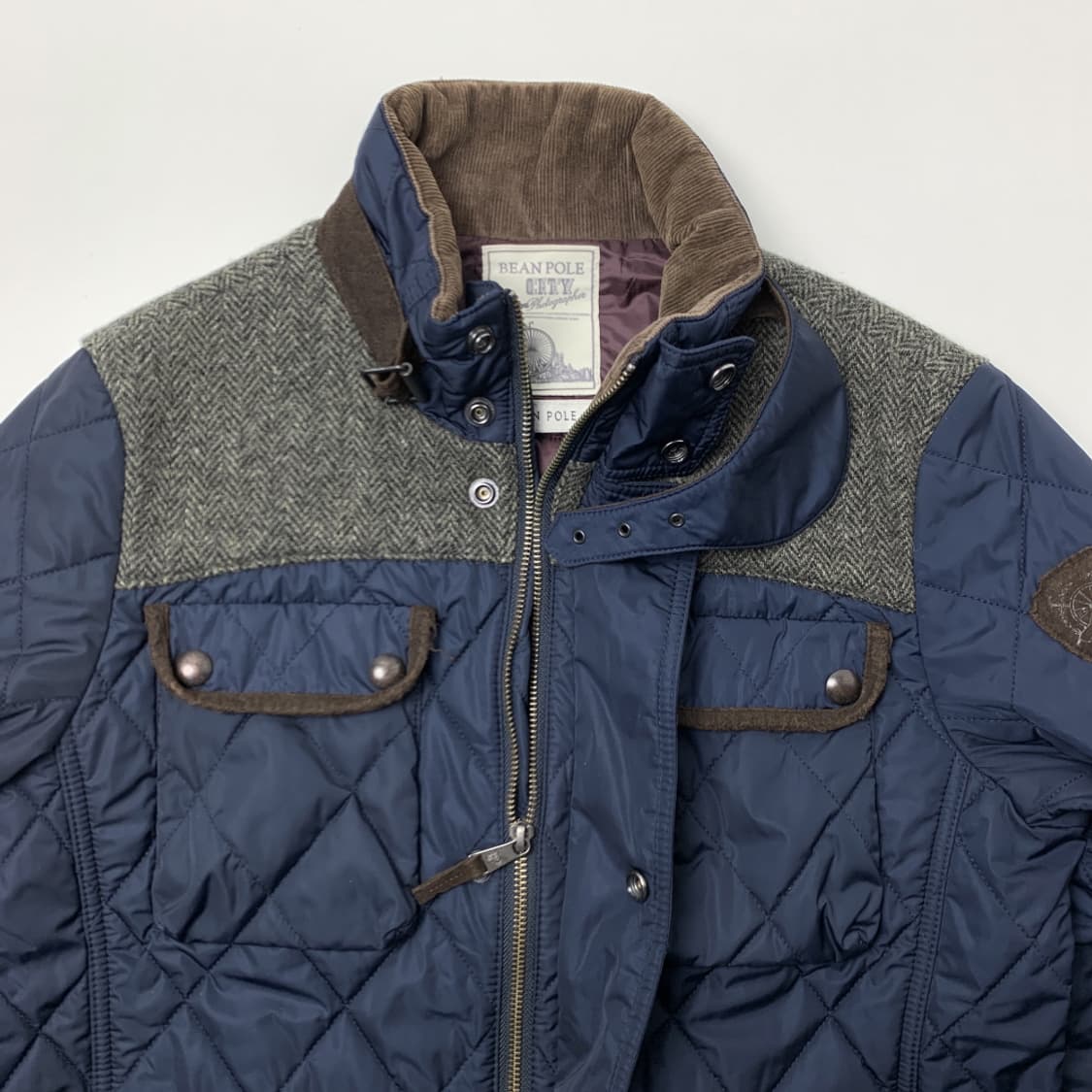 [95/정품] 빈폴 헤링본 배색 집업 퀼팅 점퍼 상품이미지2
