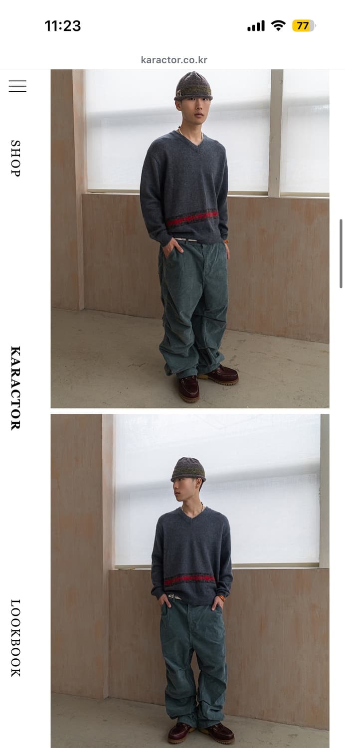 karactor kidmohair v-neck knit charcoal 상품이미지2