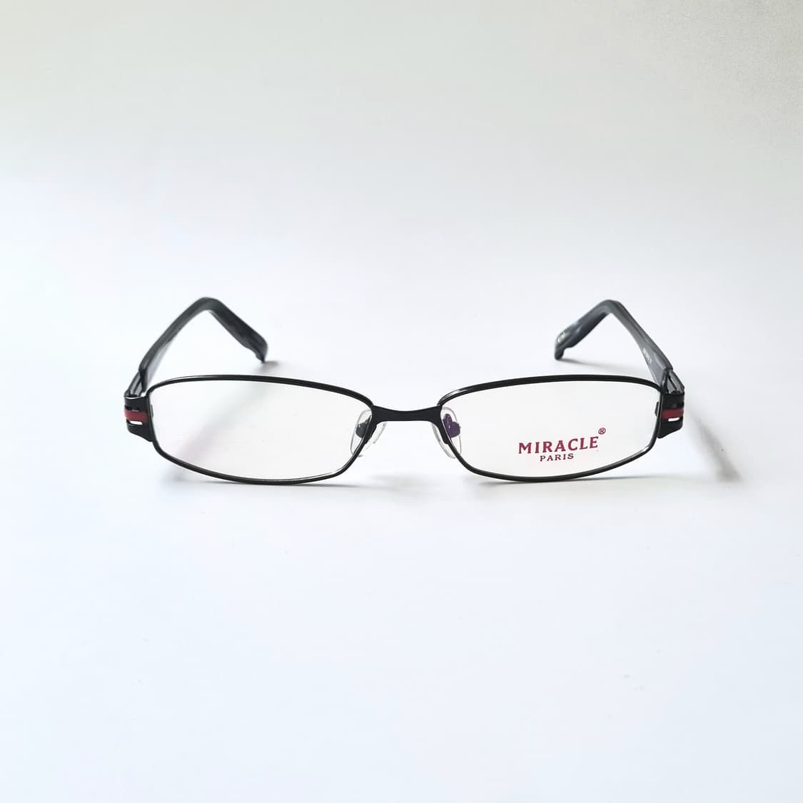 데드스탁 빈티지 무드 블랙 & 레드 슬림 메탈 안경테 797 상품이미지1