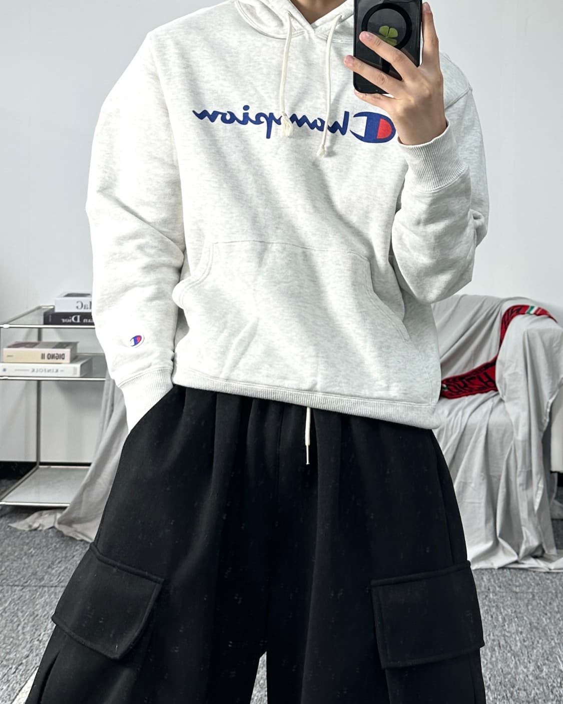 챔피온 어센틱 빅로고 후드티 L 상품이미지3