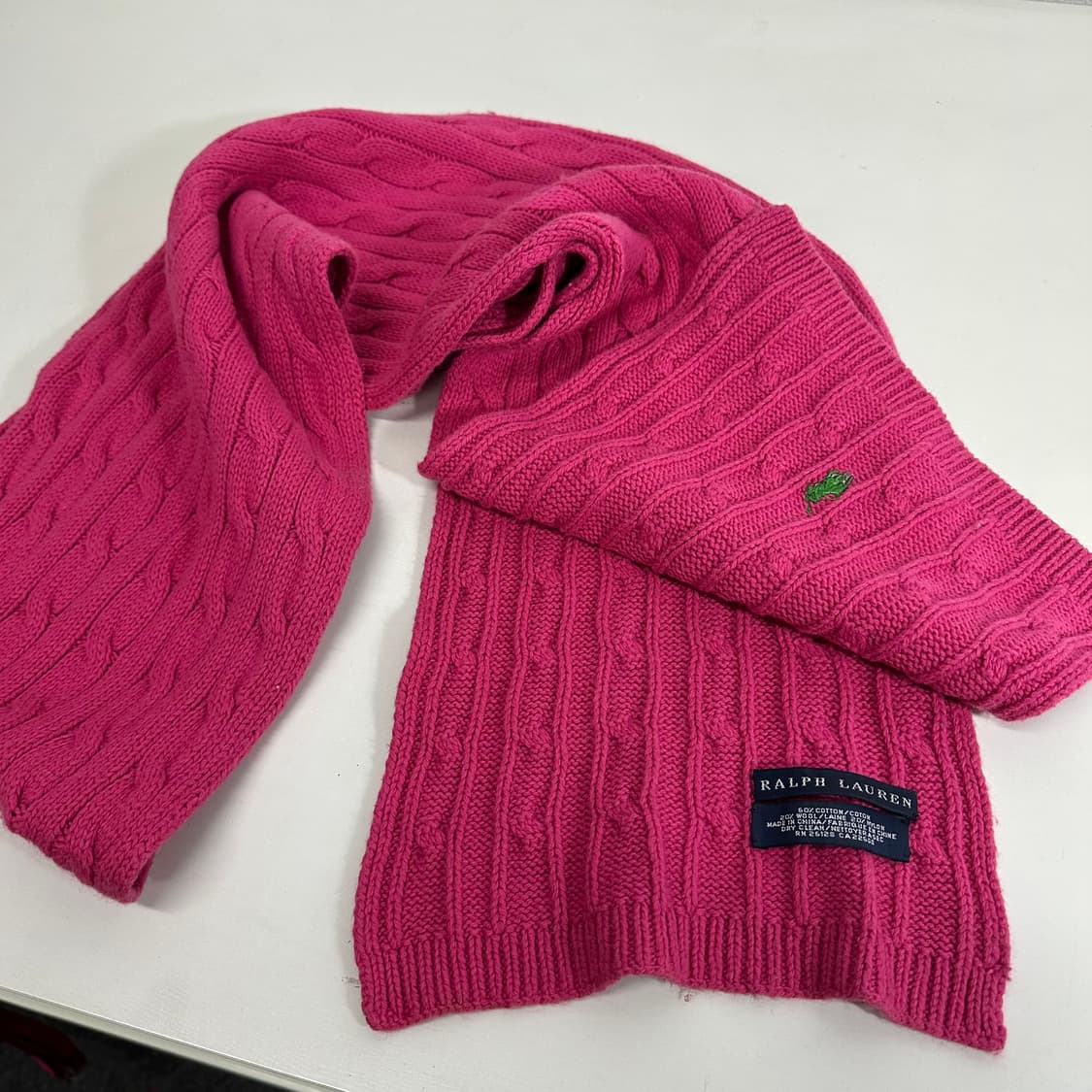 OS 폴로 랄프로렌 핑크 꽈배기 머플러 목도리 상품이미지3