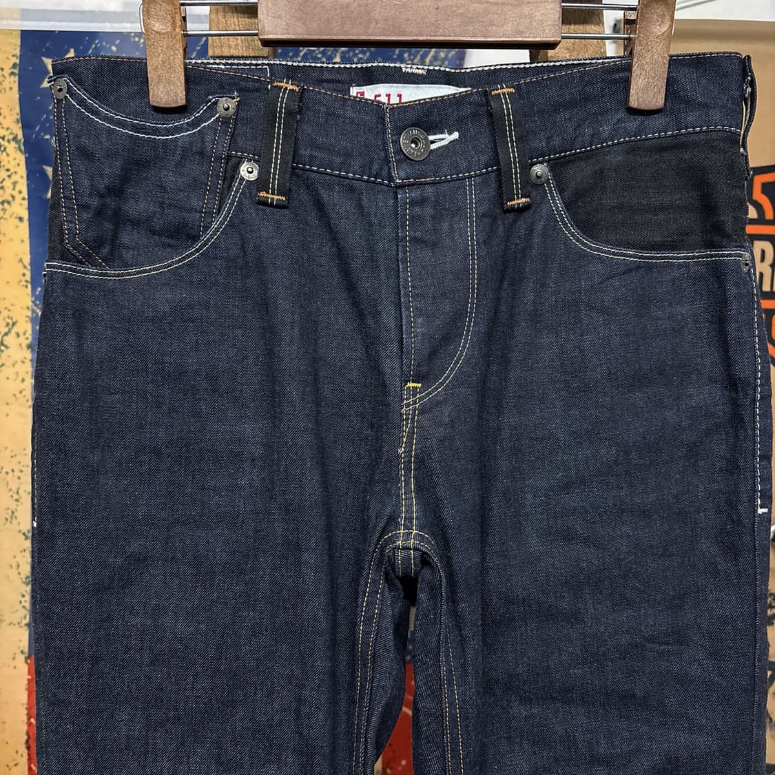 00s 리바이스 재팬라인 511 슬림 새깅핏 생지 데님팬츠 N1199   상품이미지3