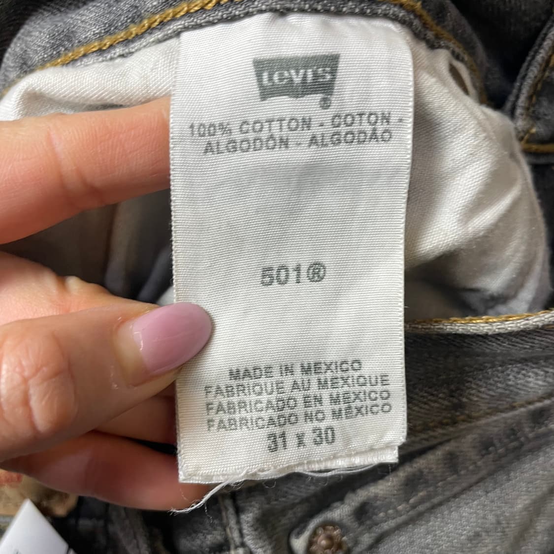 (31) 리바이스 501 그레이 워싱 데님 팬츠 00s 상품이미지8