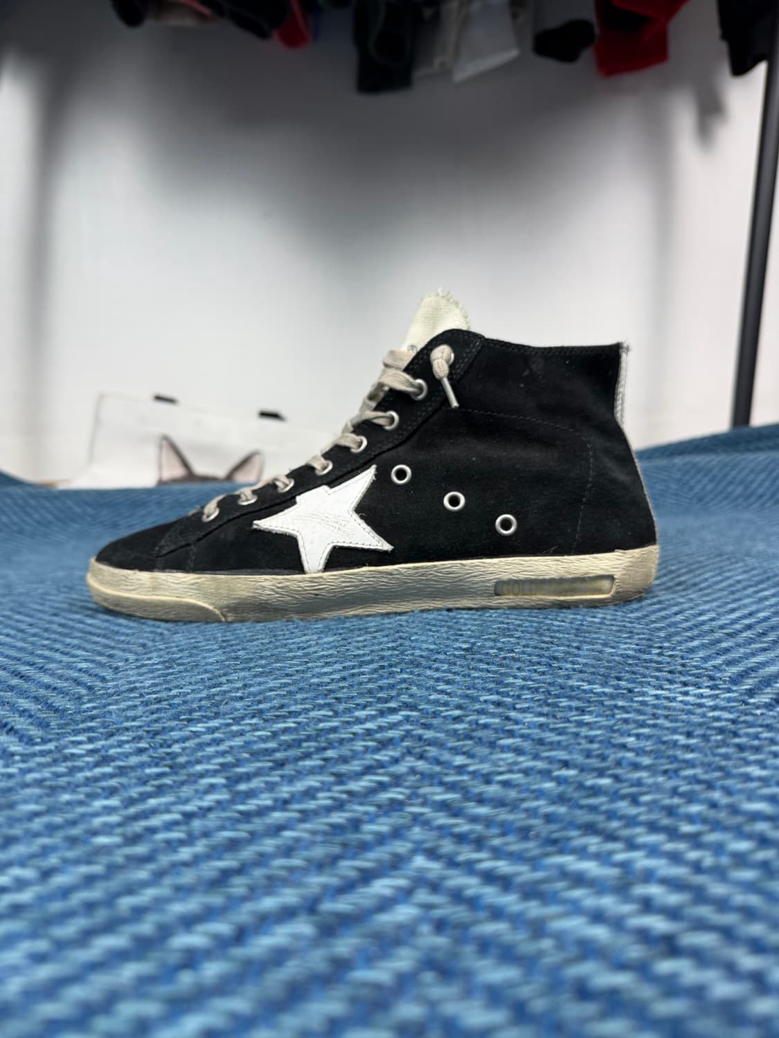 [정품] 골든구스 프란시 블랙 스웨이드 하이탑 (Size 39) 상품이미지1