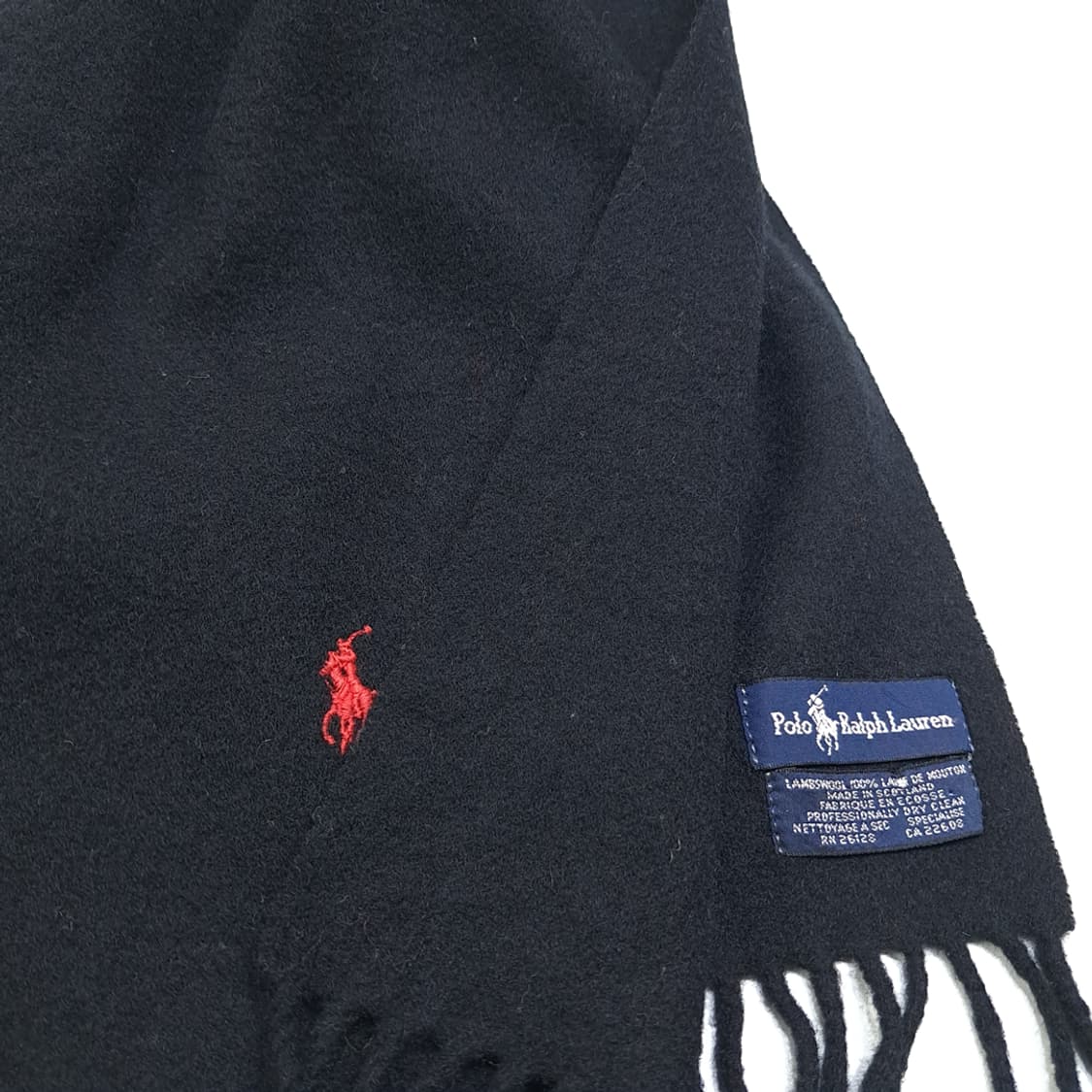 MX479 폴로 90s 스코틀랜드판 램스울 포니 블랙 머플러 목도리 상품이미지6