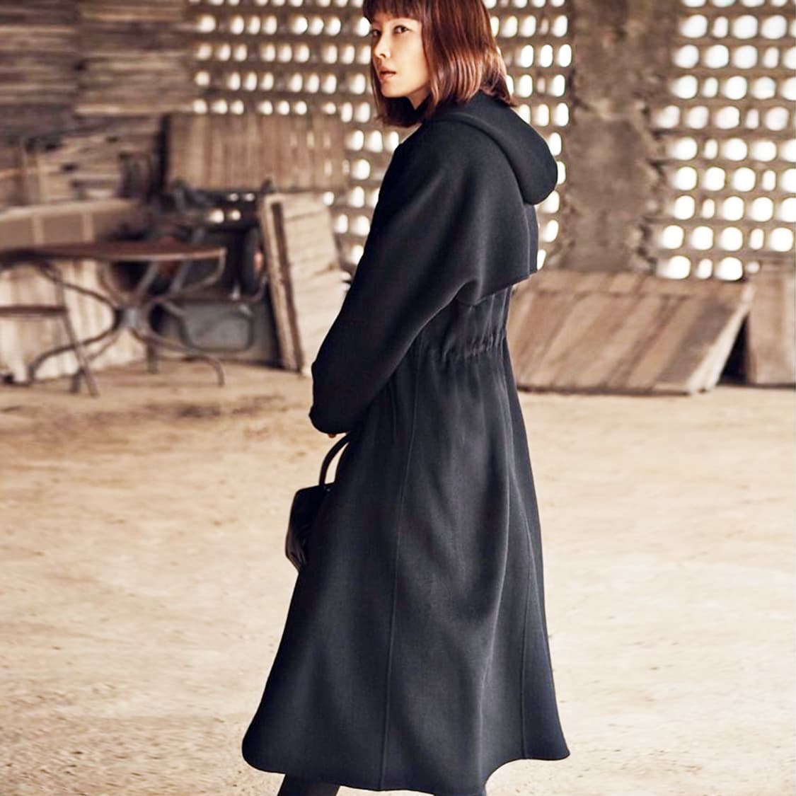 지스튜디오(g studio) 캐시울 혼방 핸드메이드 후드코트 66-77  상품이미지2