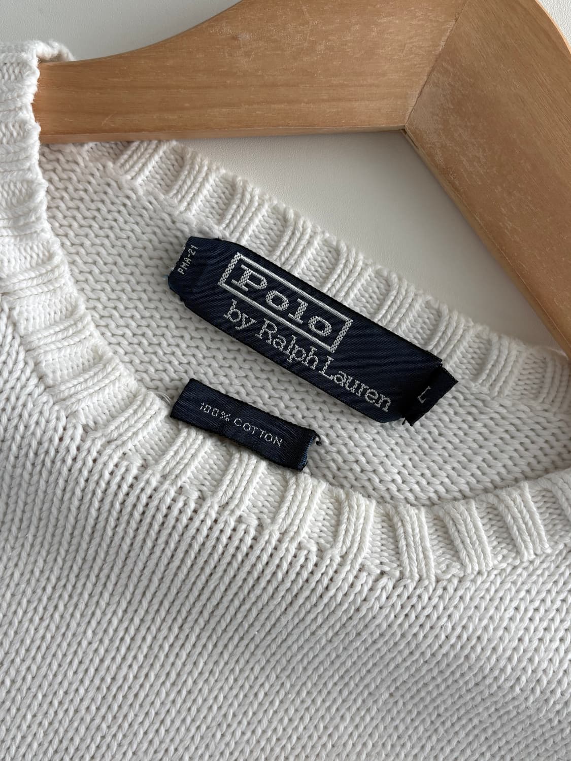 Polo 폴로 랄프로렌 화이트 코튼 라운드넥 니트 상품이미지3