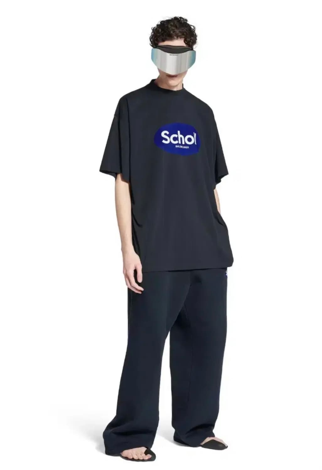 (4) 발렌시아가 숄 오버사이즈 티셔츠 반팔 블랙 상품이미지2