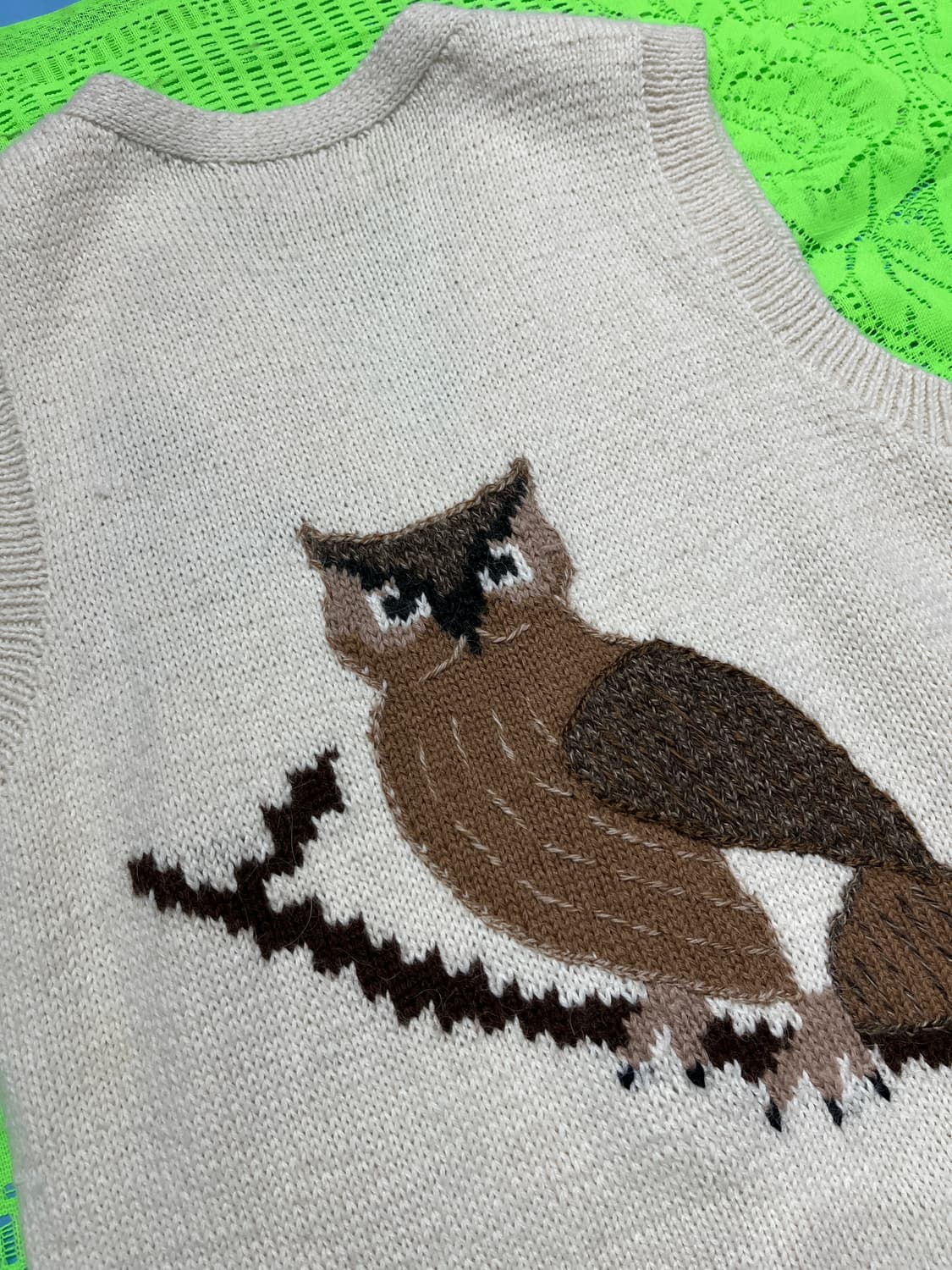 코위찬 Alpaca 100% 부엉이베스트 hand made in peru 상품이미지10