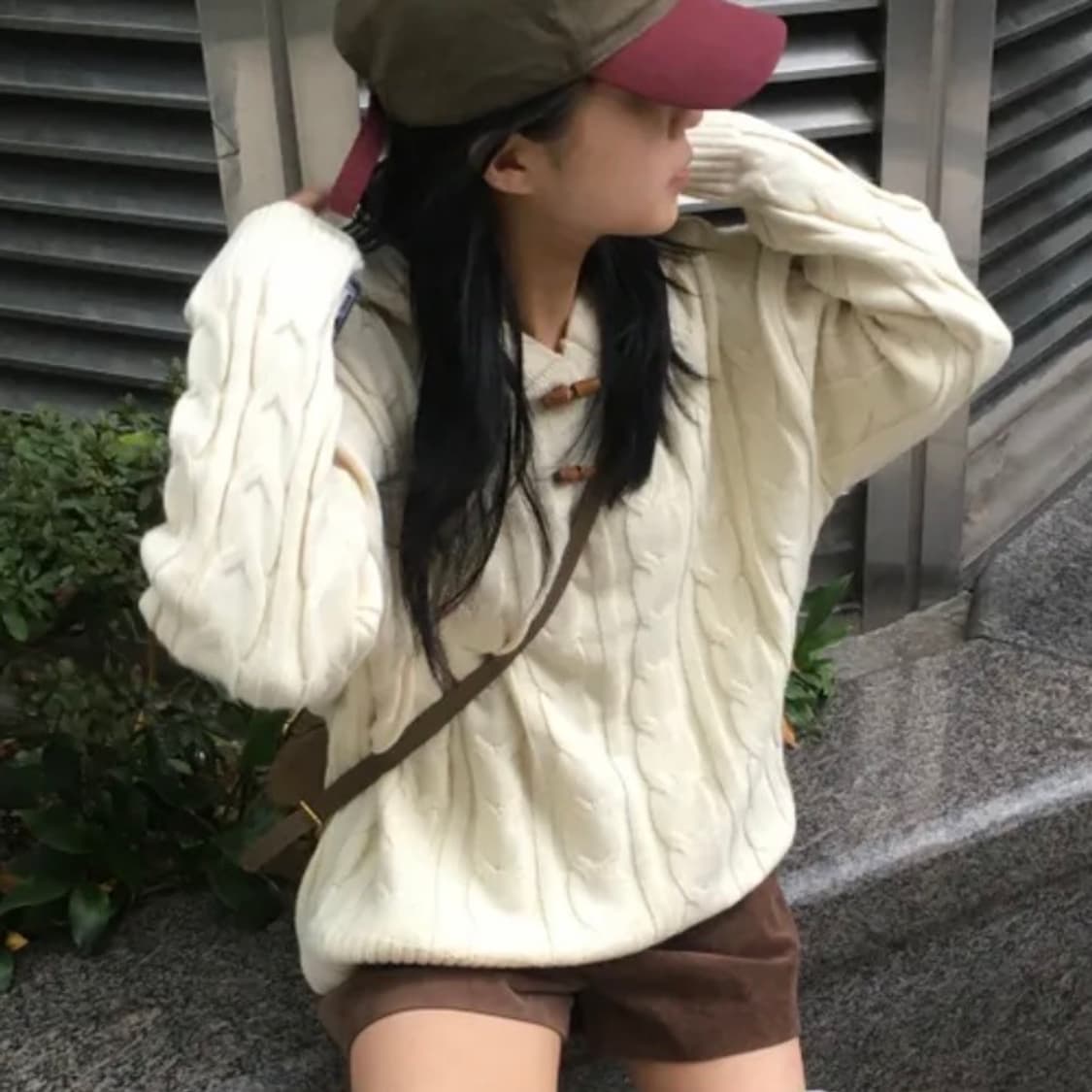 꽈배기 후드 니트 상품이미지2