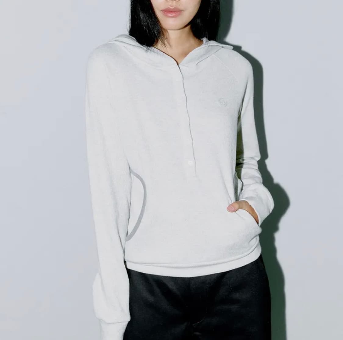 오피쉬 WAFFLE HENLEY HOODIE, OATMEAL 상품이미지1