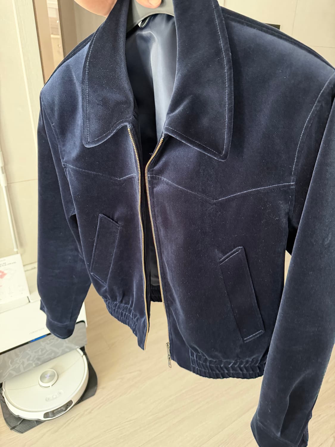 노이어 벨벳 웨스턴 크롭 블루종 (네이비)52 상품이미지5