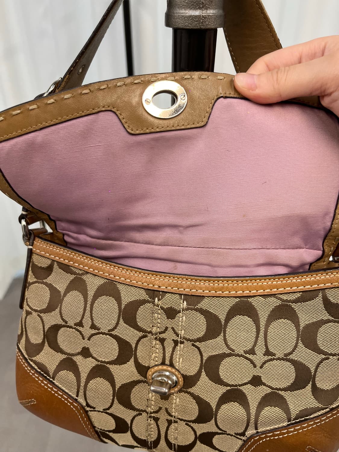 Orange Brown Coach Shoulder Bag 상품이미지7