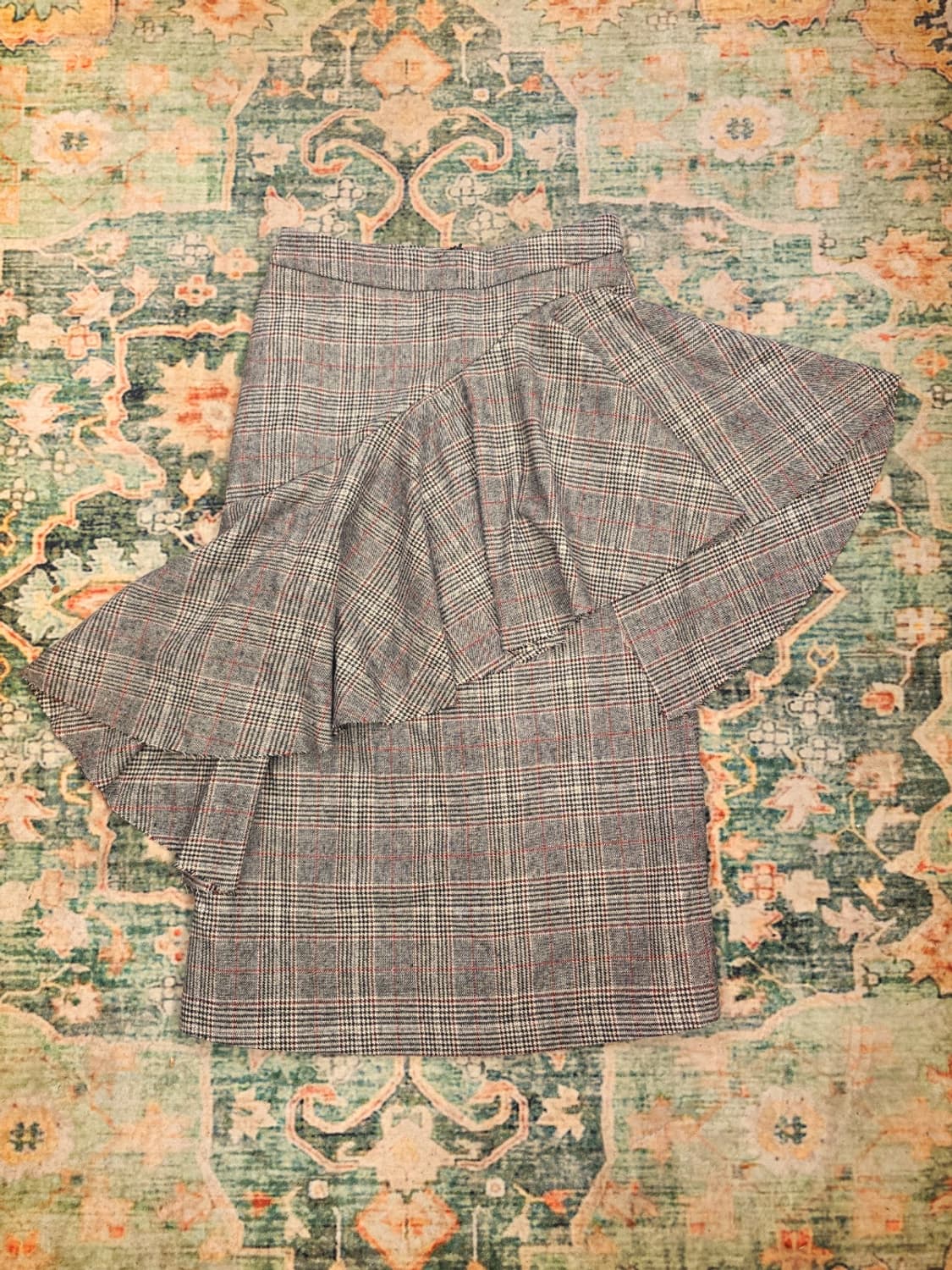 르꼬르망(le CORMANG)체크 커팅 스커트 상품이미지1