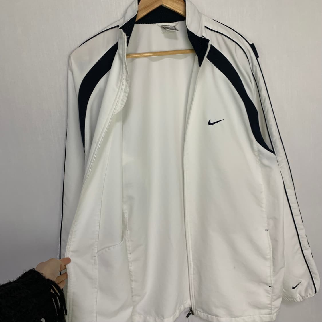 나이키 화이트 아이보리 바람막이 자켓 XL 남녀공용 빈티지 상품이미지5