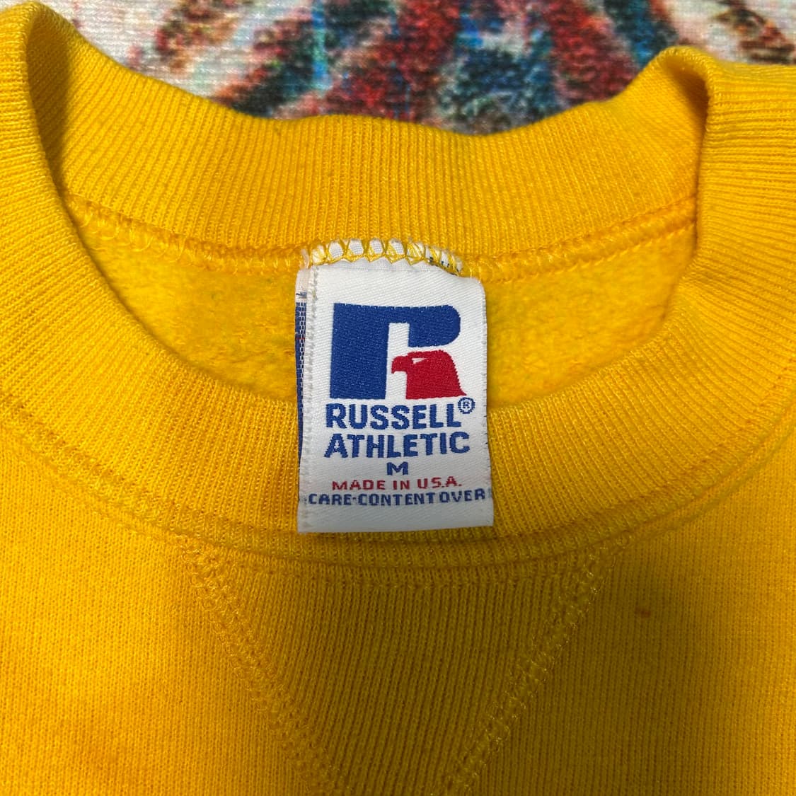 [M] 90s 러셀 made in usa 자수 기모 스웻셔츠 상품이미지5