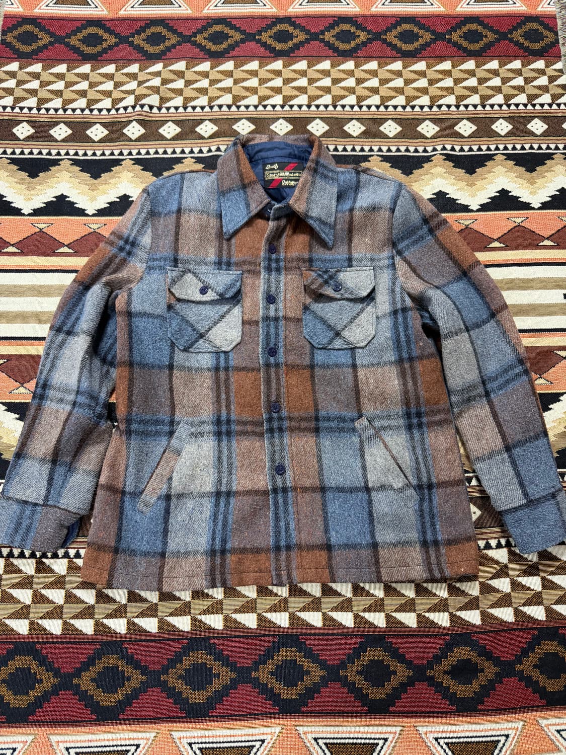 [L~XL] 시어스 Sears 울 체크 셔츠 자켓 상품이미지1