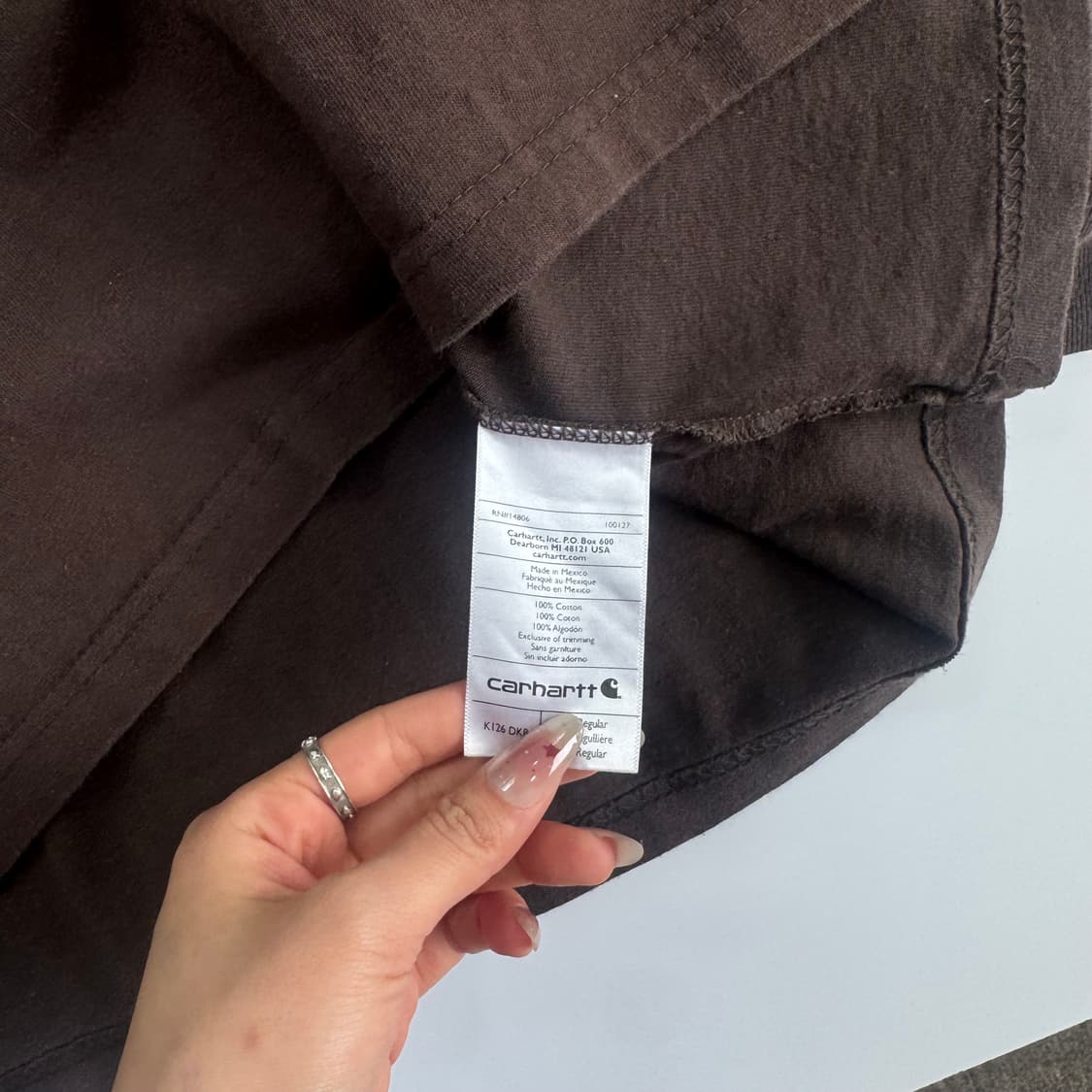 Carhartt 칼하트 원포켓 브라운 롱슬리브 상품이미지6