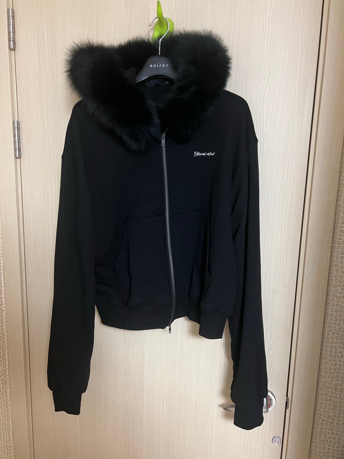 언더마이카 24fw 폭스퍼 후드집업자켓 블랙 2사이즈 상품이미지4