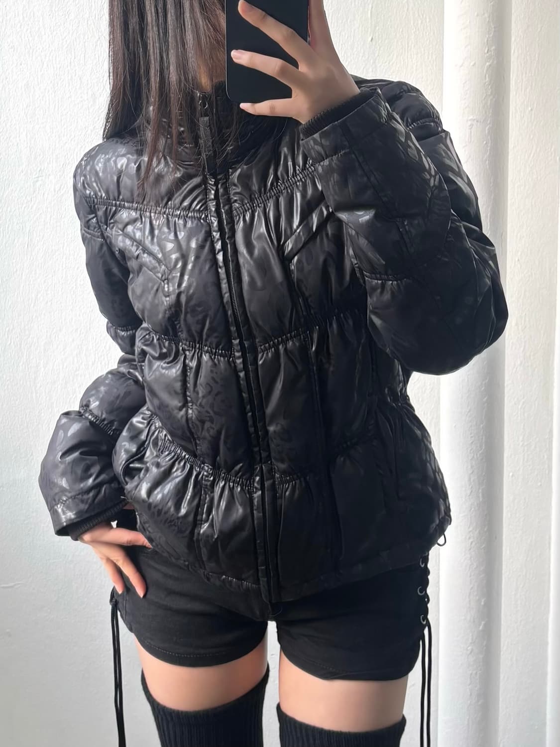Tomboy Jeans Black Leopard Padded Jacket 상품이미지3