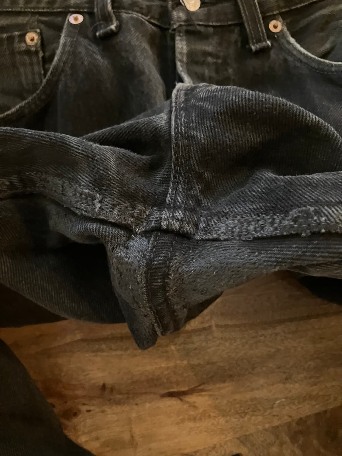 90s USA 빈티지 리바이스 501 블랙 데님 팬츠 상품이미지8