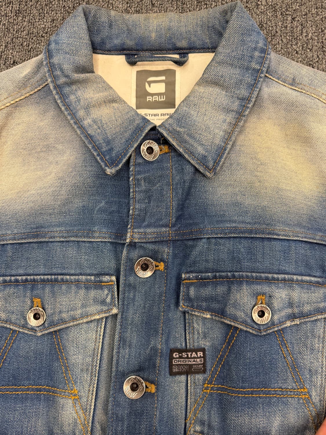 M) 지스타 로우 빈티지 워싱 데님 자켓 상품이미지2