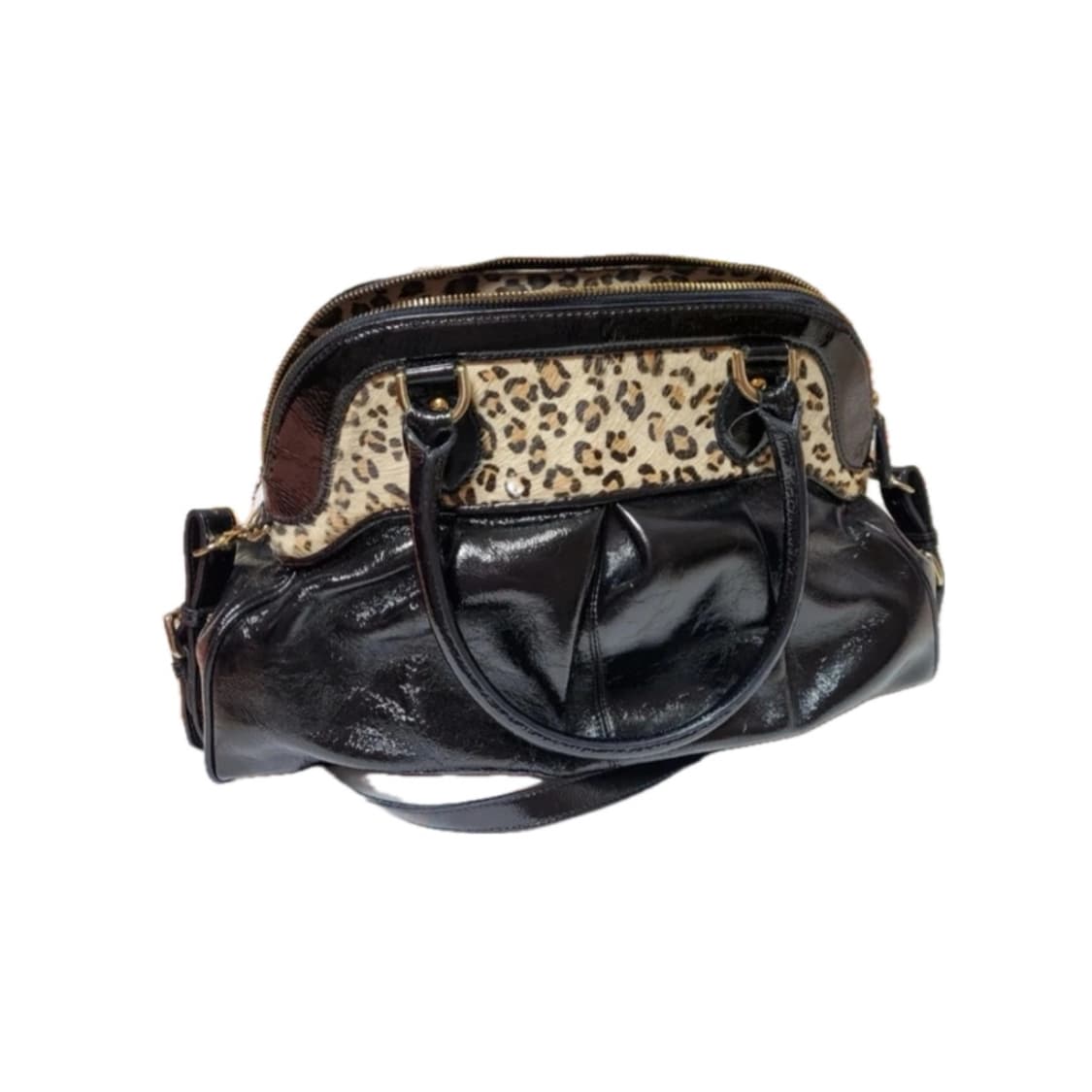 에나멜 송치 레어파드 숄더백 상품이미지1