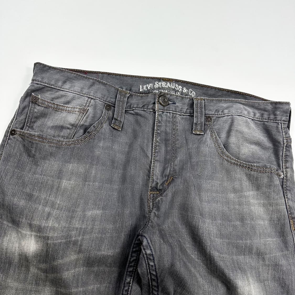 리바이스 504 오리지널 워싱 흑청 데님 팬츠 (36인치) 상품이미지5