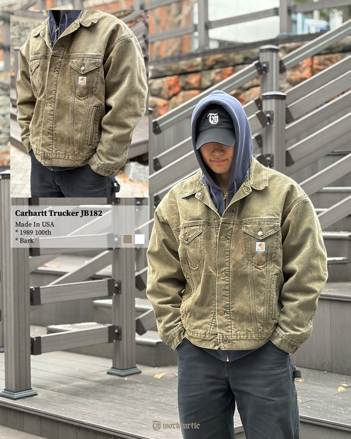 80s 칼하트 트러커 JB182 BARK L USA🇺🇸 상품이미지2