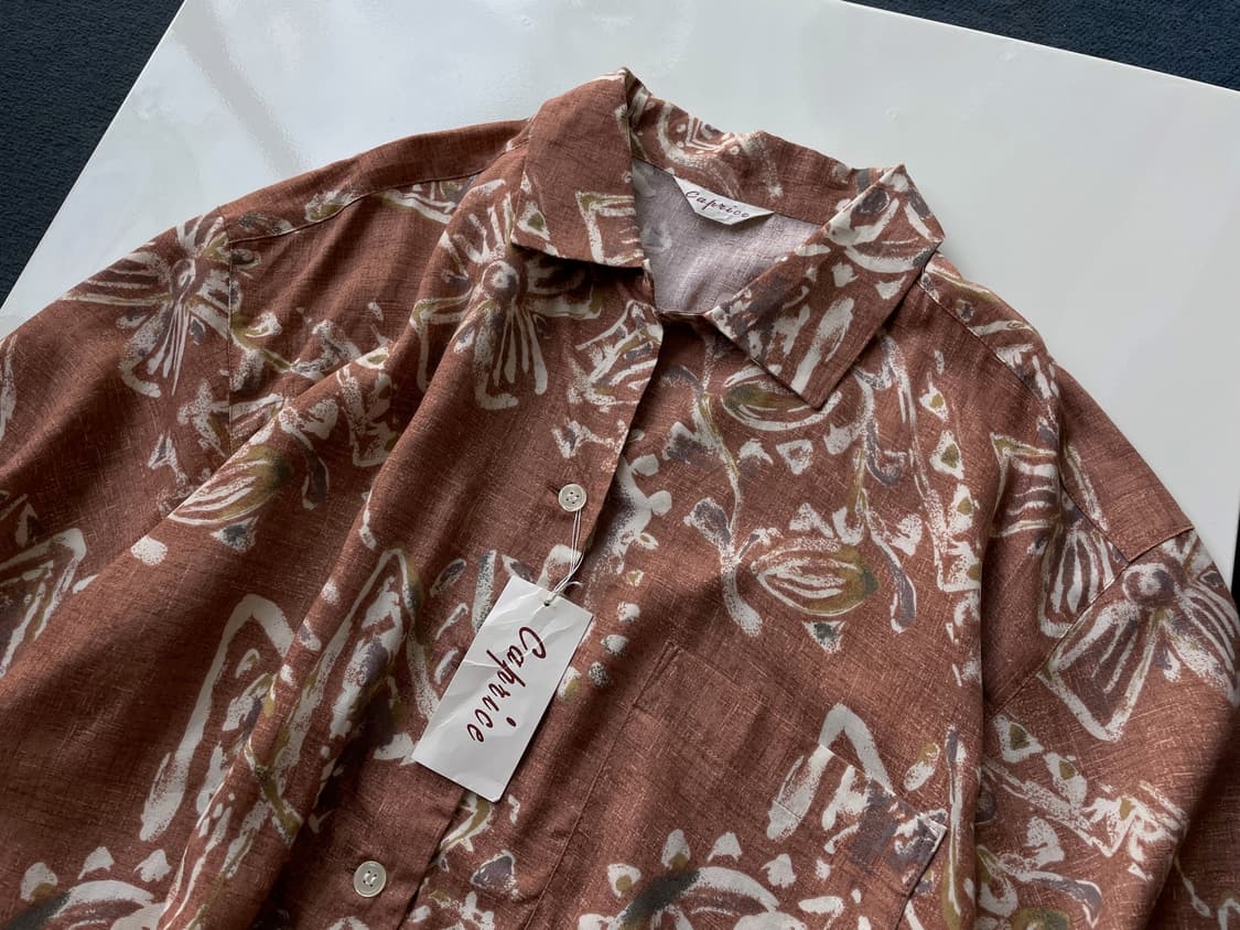 Rayon linen open collar H/S sh 상품이미지4