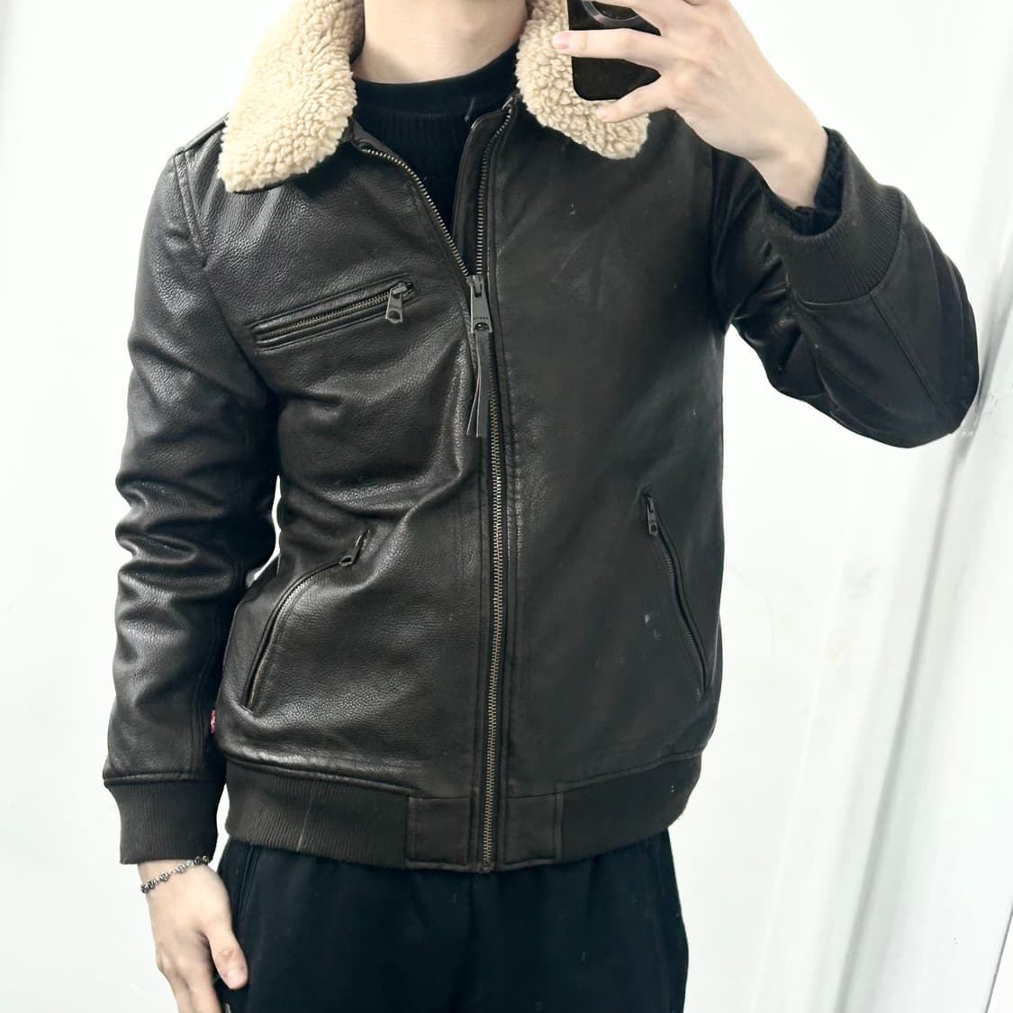 리바이스 레더 쉐르파 자켓 상품이미지1