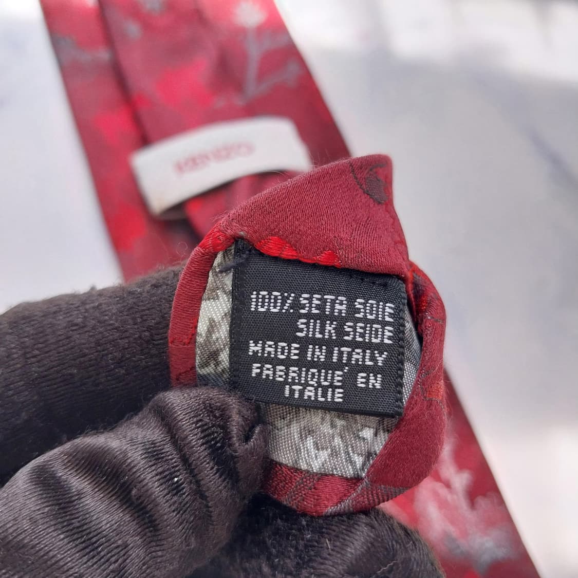 겐조 실크 와인 플라워 자카드 넥타이 8.8cm A+등급 K2301
 상품이미지9