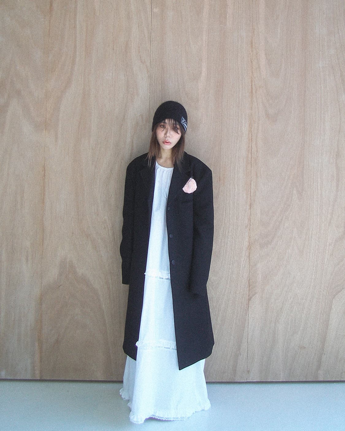 김프티 오버사이즈 싱글 울 롱코트 상품이미지1