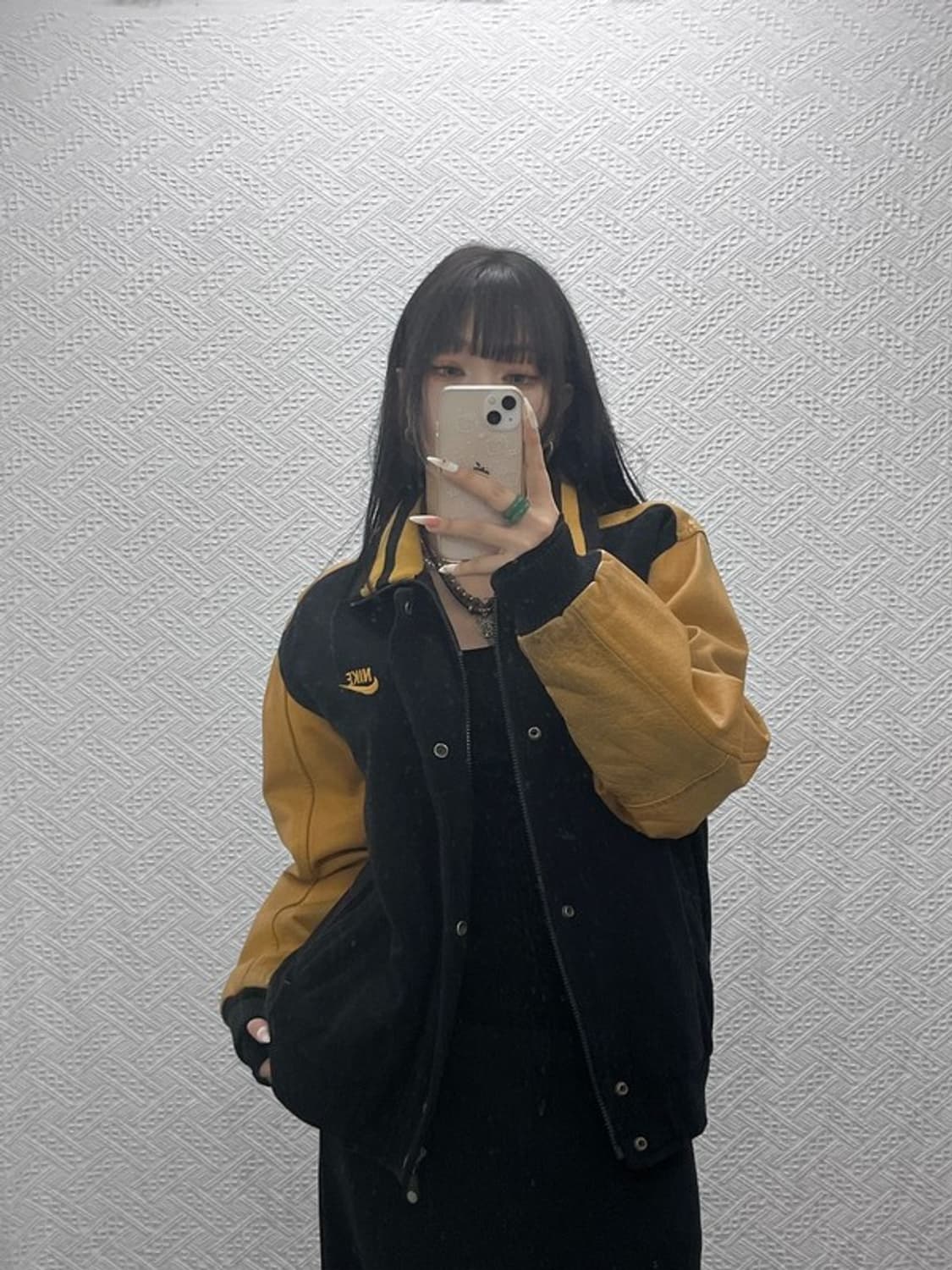 나이키 올드스쿨 레트로 빈티지 소가죽 바시티자켓 100 C09398 상품이미지2