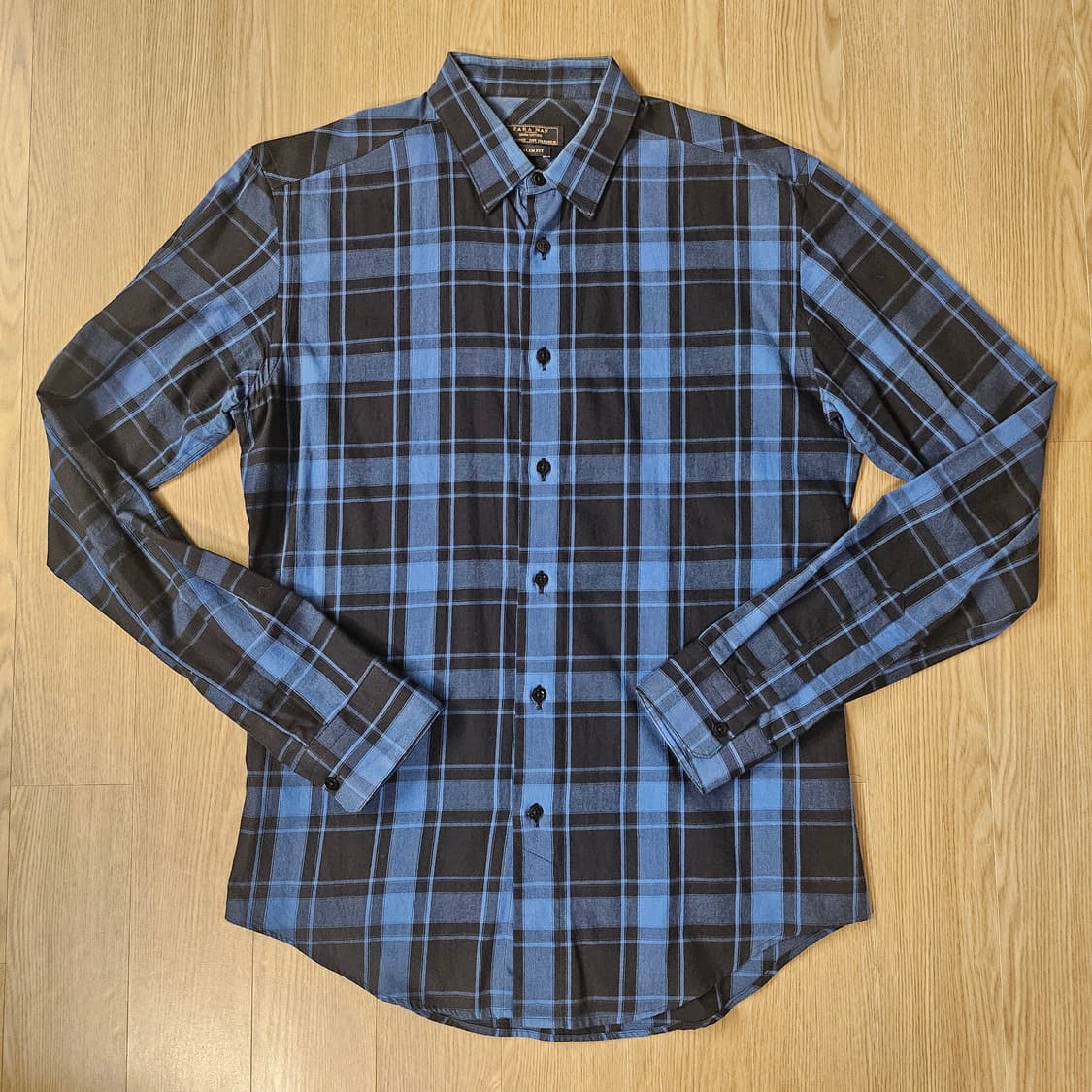 자라(ZARA) 타탄 체크셔츠 블루(자로랑) 상품이미지3