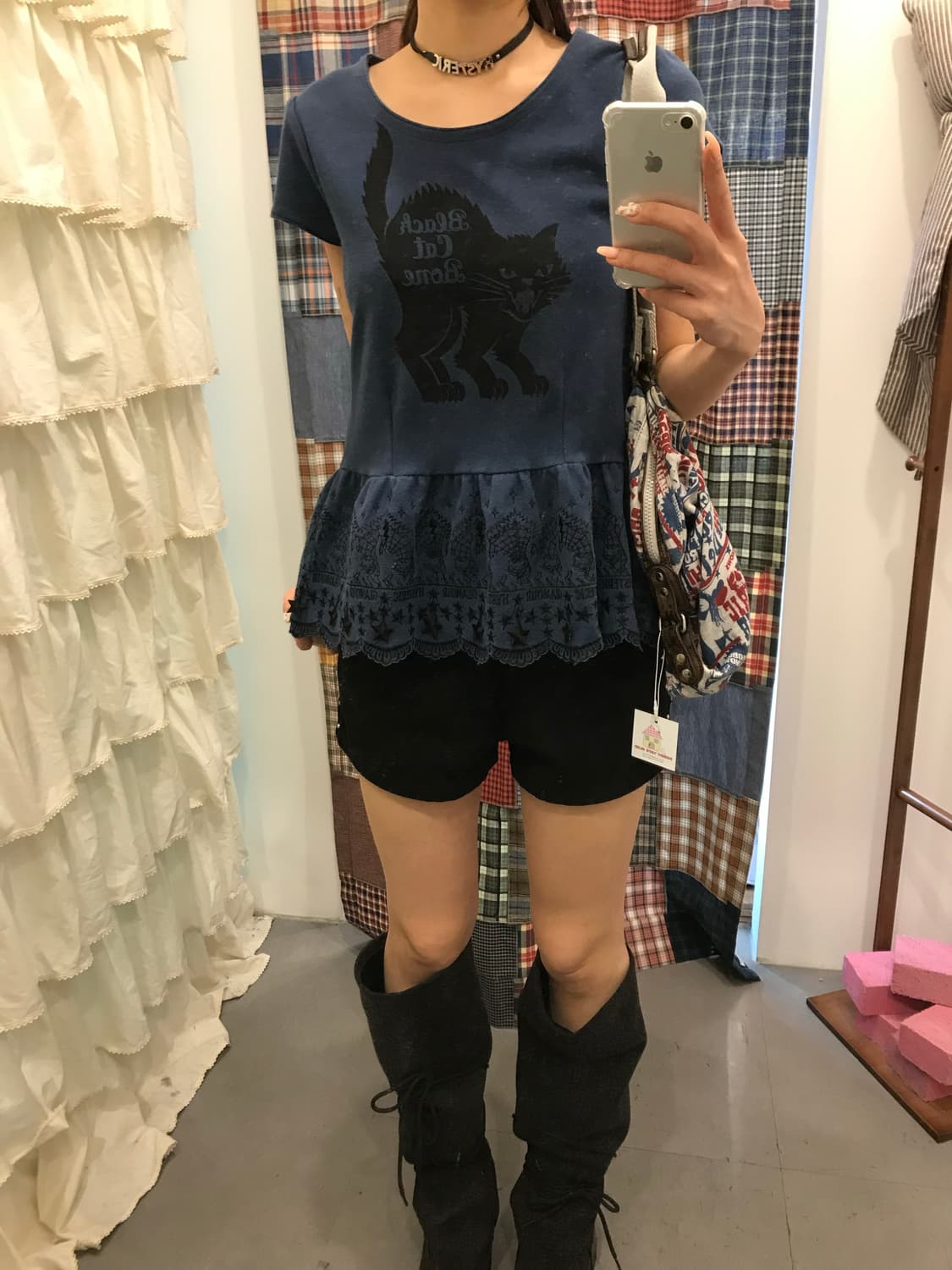 히스테릭글래머 블루 캣 펀칭 반팔티  상품이미지2