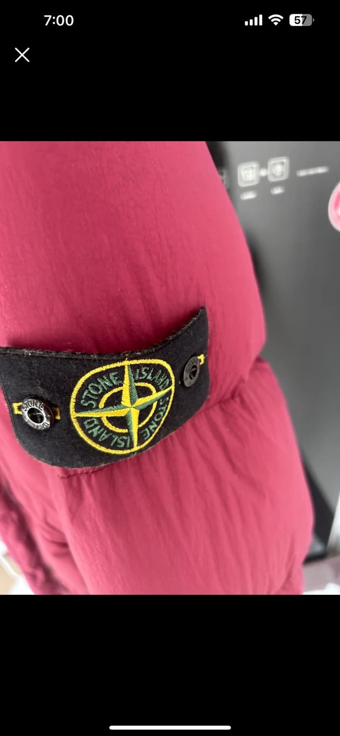 스톤아일랜드 크링클립스 롱패딩 버건디 xl 상품이미지5