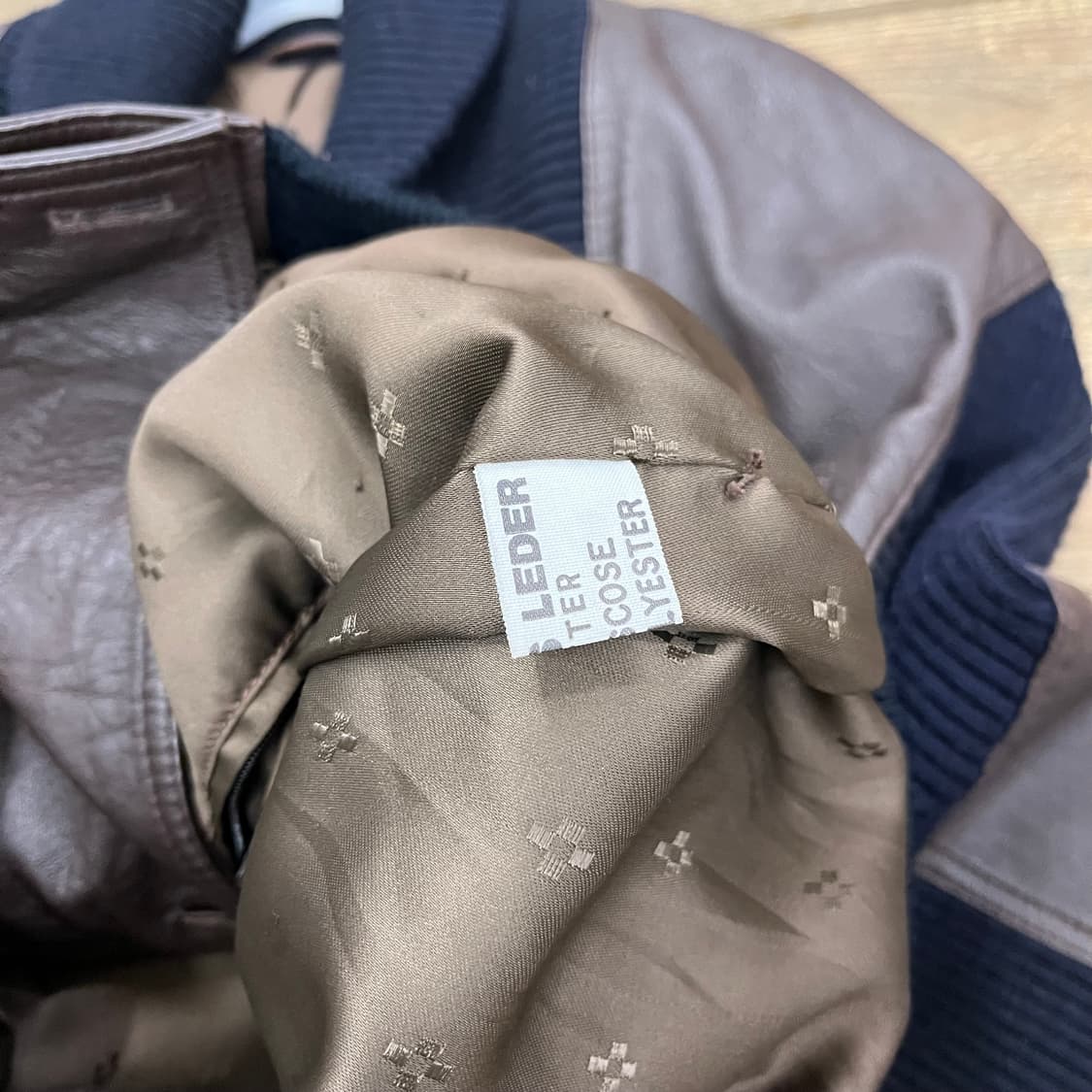 빈티지 이태리 양가죽 니트 배색 가죽자켓 상품이미지4