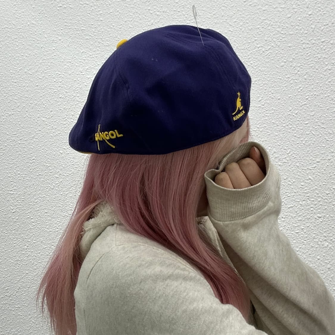 캉골 머스타드 배색 퍼플 헌팅캡 상품이미지5