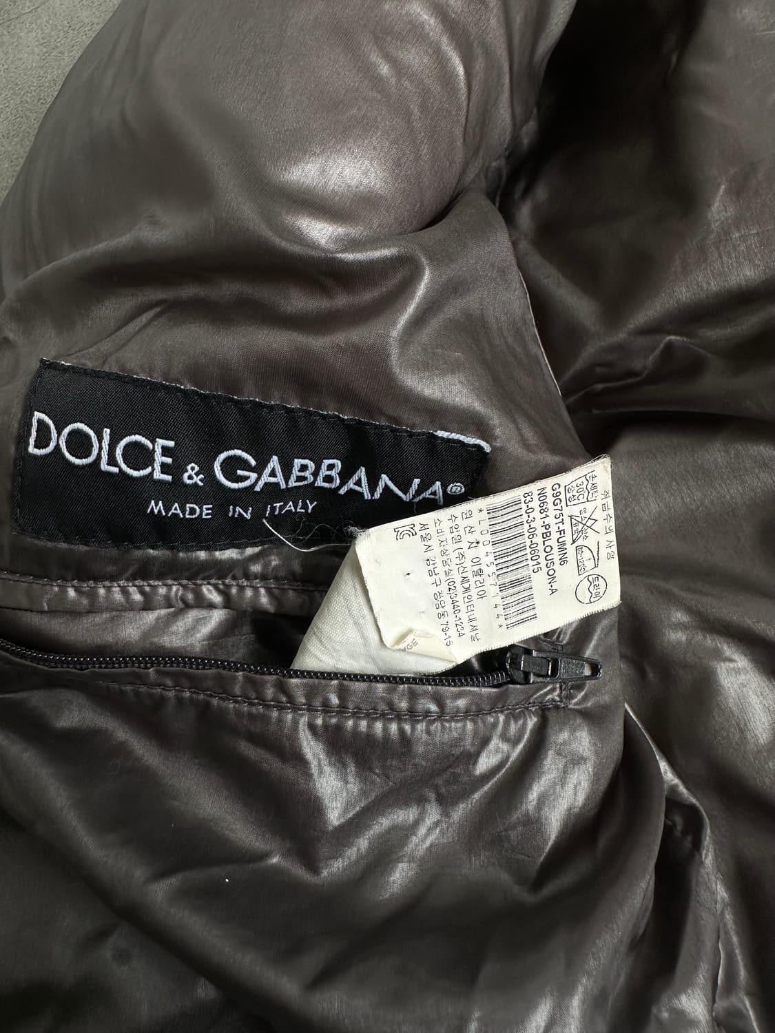 돌체앤가바나 2000s 애쉬그레이 패디드 봄버 자켓 상품이미지9