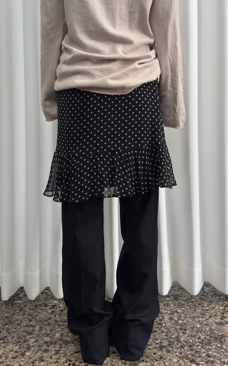 vintage layered dot skirt set 상품이미지2