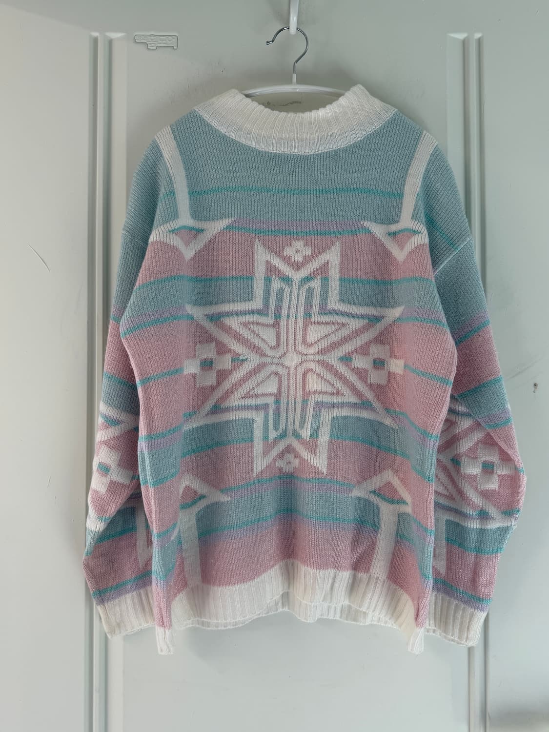 일본빈티지 파스텔 눈꽃 빈티지스웨터 상품이미지5