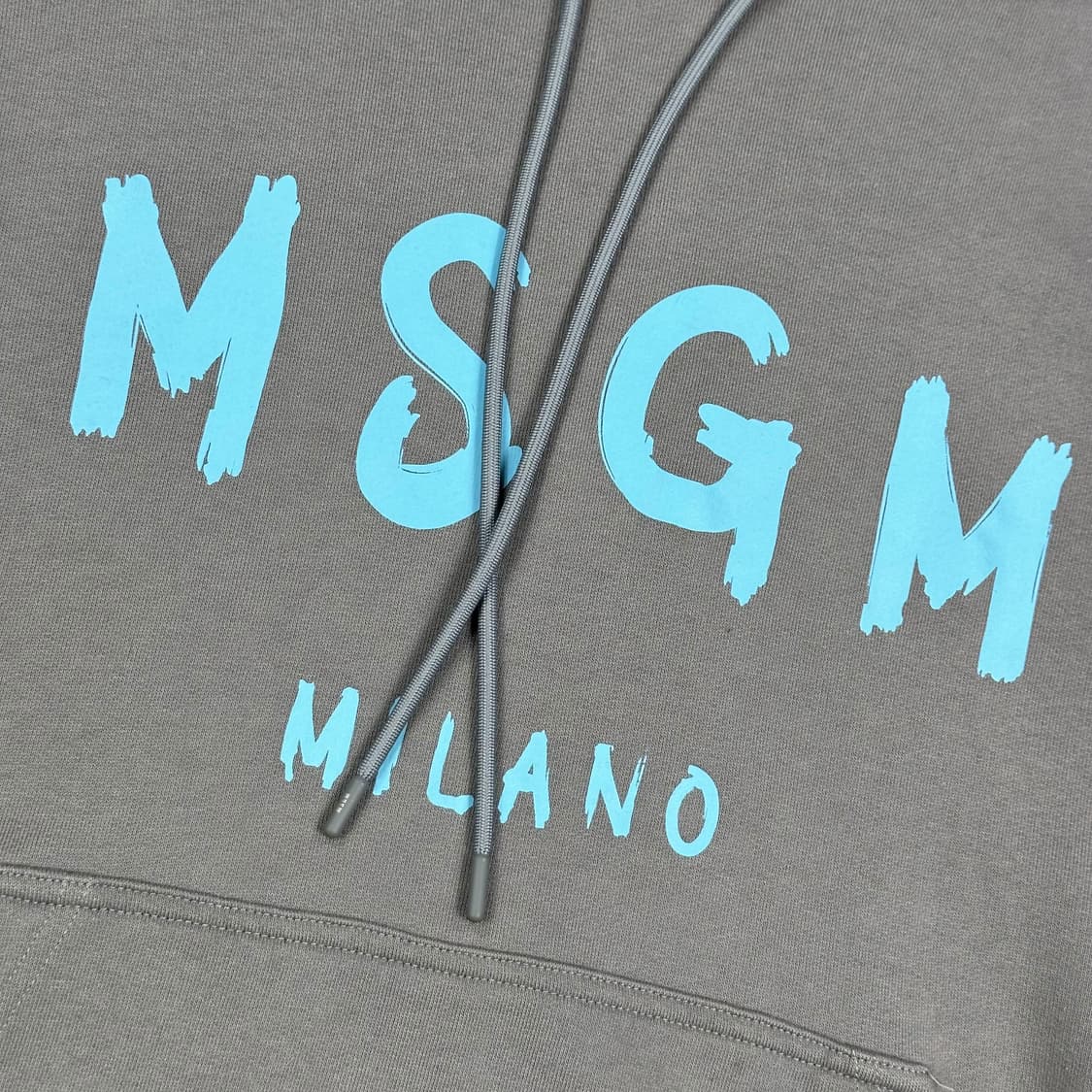 MSGM 밀라노 로고 베이직 후드티 차콜 그레이 L 상품이미지3